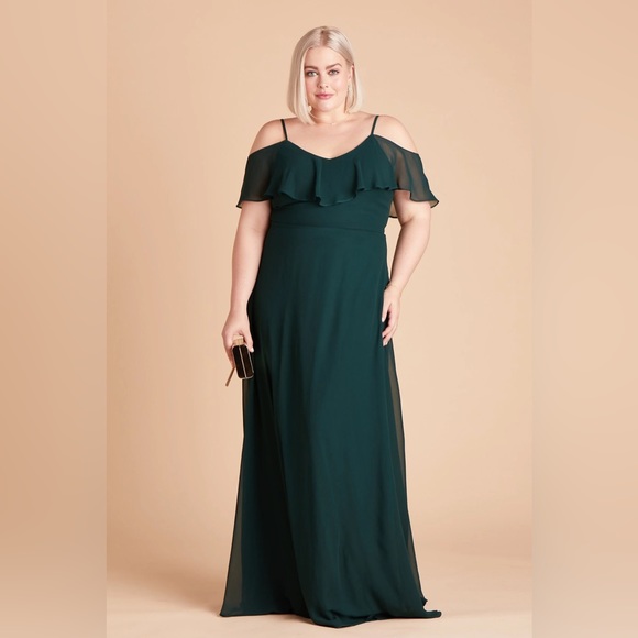 1X /14 / 16 JANE CONVERTIBLE BRIDESMAID DRESS CHIFFON EMERALD - Picture 5 of 8